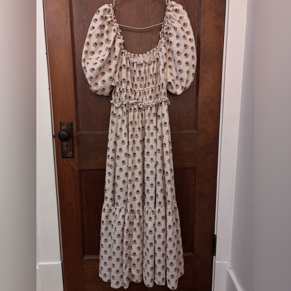Rylee + Cru Cream Floral Long Sleeve Dress